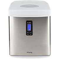 Los mejores  - Máquina para Hacer Hielo- SilencIOSa- 100 W- Capacidad 15 Kg- Entre 6 y 13 Minutos- 3 Tamaños de Cubitos- Gris- Acero…